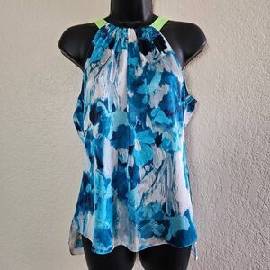 Tahari Abstract Halter Top